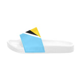 St Lucia Flag Women's Slide Sandals - Conscious Apparel Store