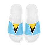 St Lucia Flag Women's Slide Sandals - Conscious Apparel Store