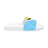 St Lucia Flag Women's Slide Sandals - Conscious Apparel Store