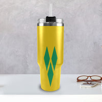 St Vincent Flag 40oz Tumbler with Black Handle - Conscious Apparel Store