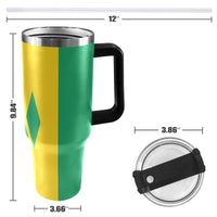 St Vincent Flag 40oz Tumbler with Black Handle - Conscious Apparel Store