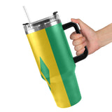 St Vincent Flag 40oz Tumbler with Black Handle - Conscious Apparel Store