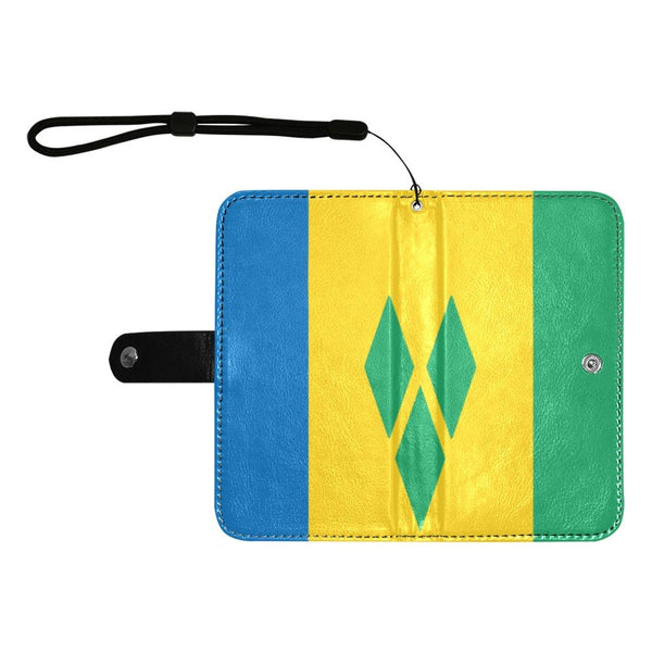 St Vincent Flag Flip Leather Purse for Mobile Phone/Large - Conscious Apparel Store