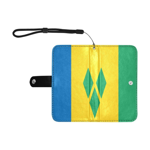 St Vincent Flag Flip Leather Purse for Mobile Phone/Small - Conscious Apparel Store