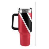 Trinidad & Tobago Flag 40oz Tumbler with Black Handle - Conscious Apparel Store