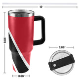 Trinidad & Tobago Flag 40oz Tumbler with Black Handle - Conscious Apparel Store