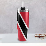 Trinidad & Tobago Flag 40oz Tumbler with Black Handle - Conscious Apparel Store