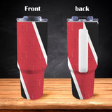 Trinidad & Tobago Flag 40oz Tumbler with White Handle - Conscious Apparel Store