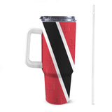 Trinidad & Tobago Flag 40oz Tumbler with White Handle - Conscious Apparel Store