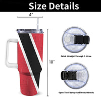 Trinidad & Tobago Flag 40oz Tumbler with White Handle - Conscious Apparel Store