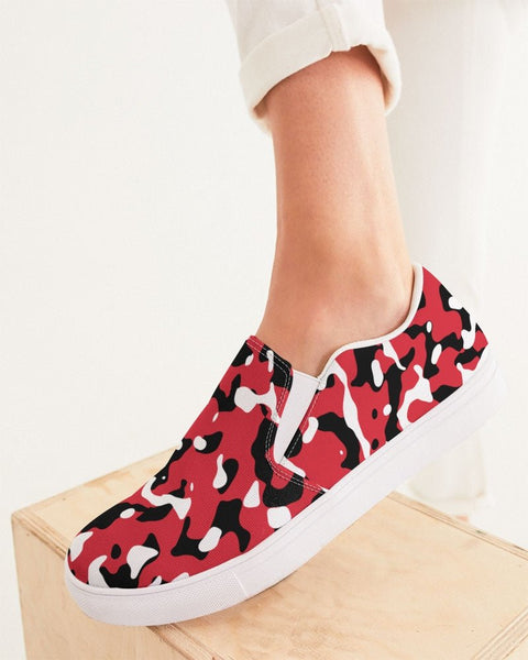 Trinidad & Tobago Flag Camo Women's Slip - On Canvas Shoe - Conscious Apparel Store