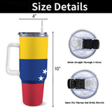 Venezuela Flag 40oz Tumbler with White Handle - Conscious Apparel Store