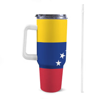 Venezuela Flag 40oz Tumbler with White Handle - Conscious Apparel Store