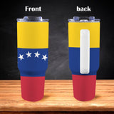 Venezuela Flag 40oz Tumbler with White Handle - Conscious Apparel Store