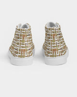 White Hieroglyphics Men's Hightop Canvas Shoe - Conscious Apparel Store