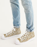 White Hieroglyphics Men's Hightop Canvas Shoe - Conscious Apparel Store