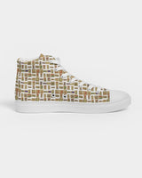 White Hieroglyphics Men's Hightop Canvas Shoe - Conscious Apparel Store