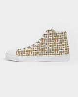 White Hieroglyphics Men's Hightop Canvas Shoe - Conscious Apparel Store