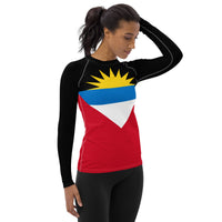 Antigua & Barbuda Flag Women's Rash Guard - Conscious Apparel Store