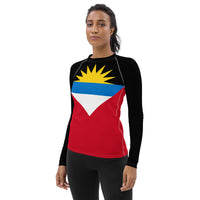 Antigua & Barbuda Flag Women's Rash Guard - Conscious Apparel Store