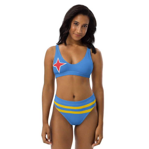 Aruba Flag high-waisted bikini