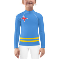 Aruba Flag Kids Rash Guard - Conscious Apparel Store