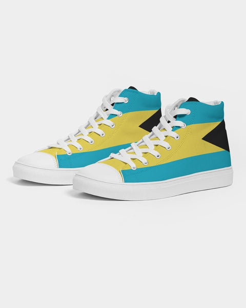 Bahamas Flag Men's Hightop Canvas Sneakers - Conscious Apparel Store