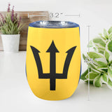 Barbados Flag 12oz Wine Tumbler - Conscious Apparel Store