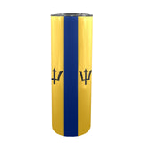 Barbados Flag 20oz Tall Skinny Tumbler with Lid and Straw - Conscious Apparel Store