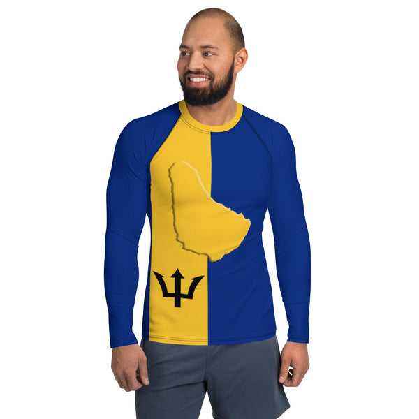 Barbados Flag Men's Rash Guard - Conscious Apparel Store