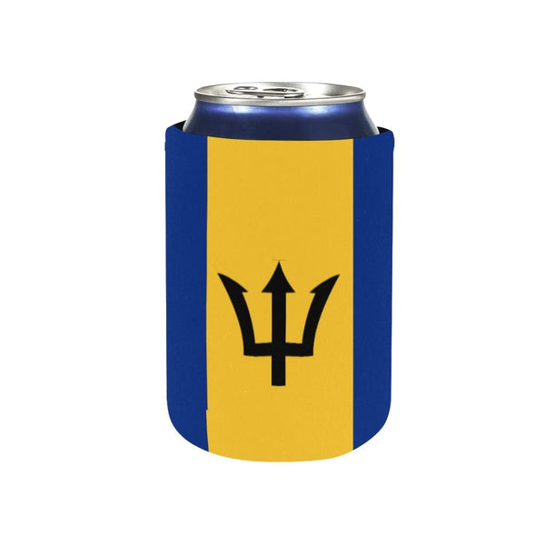 Barbados Flag Neoprene Can Cooler 4" x 2.7" dia. - Conscious Apparel Store