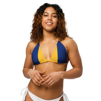 Barbados Flag string bikini top - Conscious Apparel Store