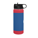 Belize Flag Insulated Water Bottle with Straw Lid (18 oz) - Conscious Apparel Store