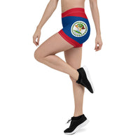 Belize Flag Leggings Shorts - Conscious Apparel Store