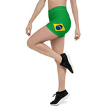 Brazil Flag Leggings Shorts - Conscious Apparel Store