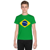 Brazil Flag Youth crew neck t-shirt - Conscious Apparel Store