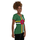 Dominica Flag Women's Athletic T-shirt - Conscious Apparel Store