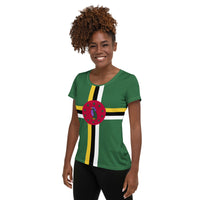 Dominica Flag Women's Athletic T-shirt - Conscious Apparel Store