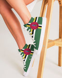 Dominica Flag Women's Hightop Canvas Shoe - Conscious Apparel Store