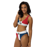 Dominican Republic Flag high-waisted bikini - Conscious Apparel Store