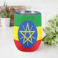 Ethiopia Flag 12oz Wine Tumbler - Conscious Apparel Store