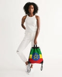 Ethiopia Flag Canvas Drawstring Bag - Conscious Apparel Store