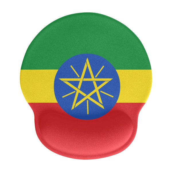 Ethiopia Flag Mouse Pad with Wrist Rest Support - Conscious Apparel Store