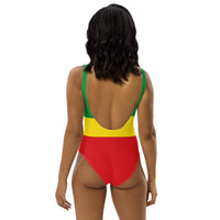 Ethiopia Flag One-Piece Swimsuit - Conscious Apparel Store