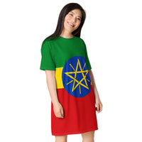 Ethiopia Flag T-shirt dress - Conscious Apparel Store