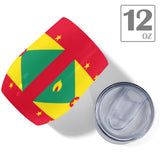 Grenada Flag 12oz Wine Tumbler - Conscious Apparel Store