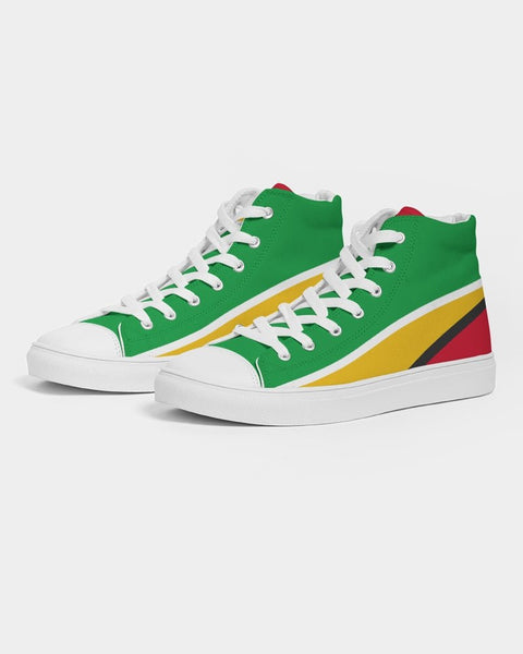 Guyana Flag Men's Hightop Canvas Shoe - Conscious Apparel Store