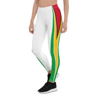 Guyana flag white Leggings - Conscious Apparel Store