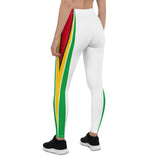 Guyana flag white Leggings - Conscious Apparel Store
