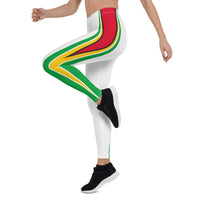 Guyana flag white Leggings - Conscious Apparel Store